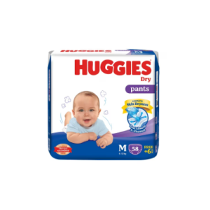 Huggies Dry Medium Pant Diaper 6-12Kg - 58 Pcs (Malaysia)